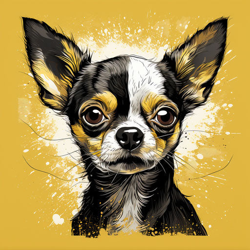 Hand drawn dog illustration, neo-geo minimalism style, khmer art