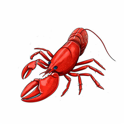 Minimalist style crawfish on white background