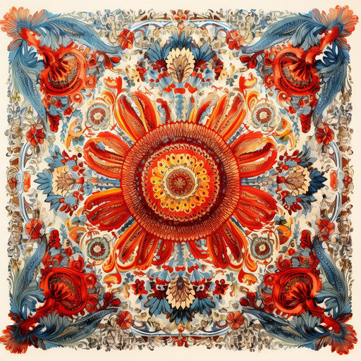 Carpet clipart in the style of Oil painting, on a white background