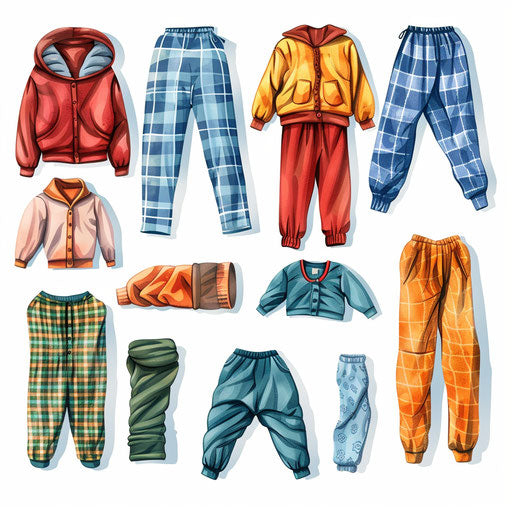 Realistic pajama day clipart on flat white background