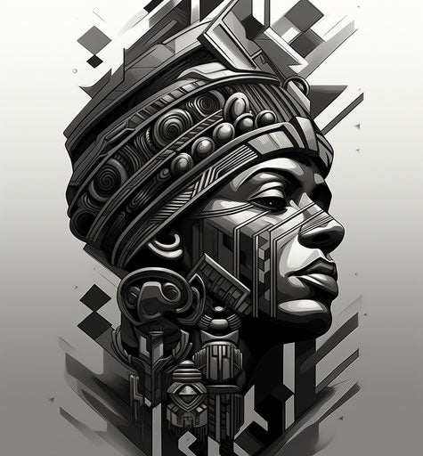 Free tattoo designs, afrofuturism-inspired drawing ideas