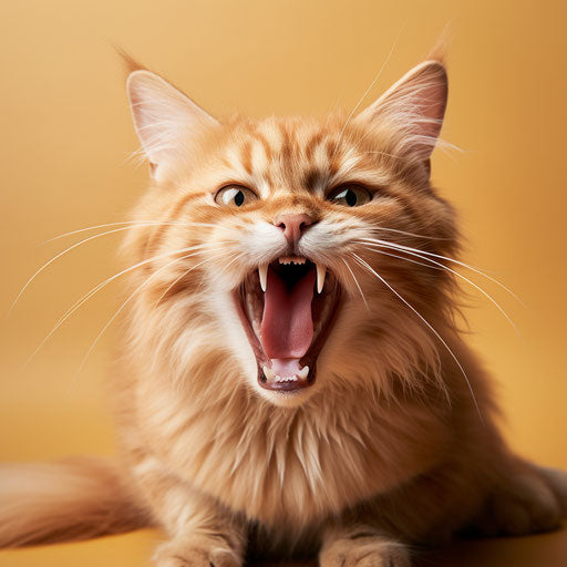 Ginger cat meowing