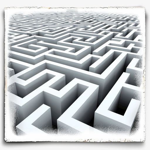 Realistic maze clipart on flat white background
