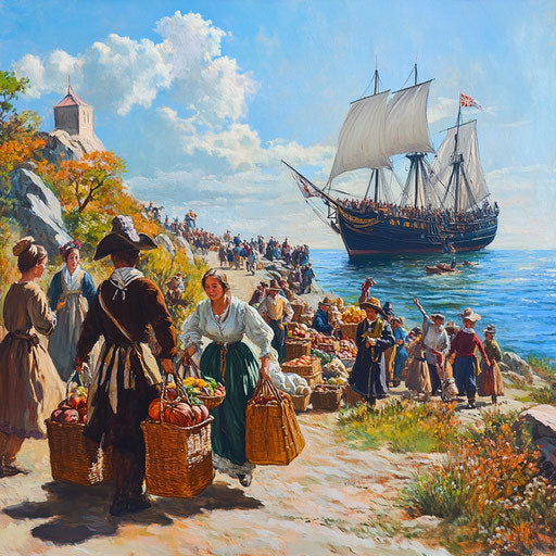 Arrival in New England in the 17th century