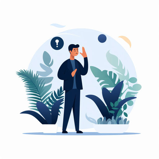 Minimalist style question clipart, on a white background