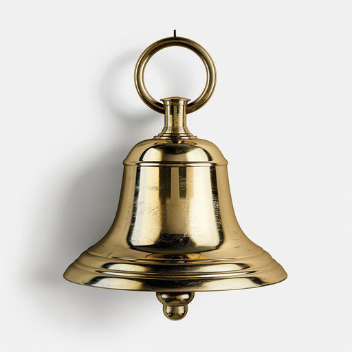 Bell clipart in a photo realistic style against flat white background