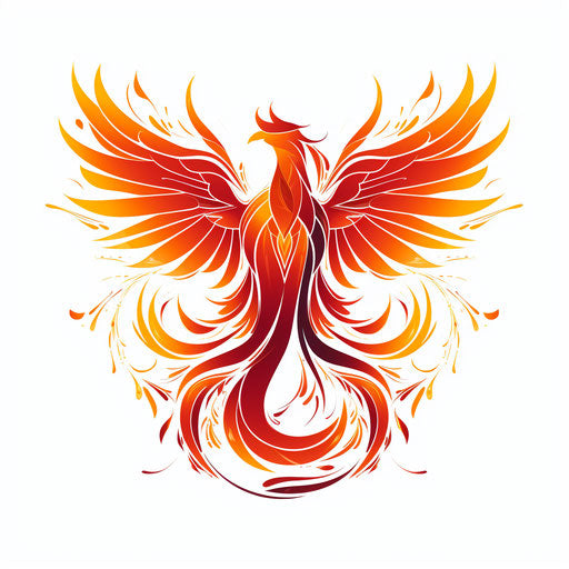 Minimalist Phoenix Illustration on White Background