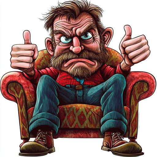 Humorous caricature of a jobs clipart with human characteristics