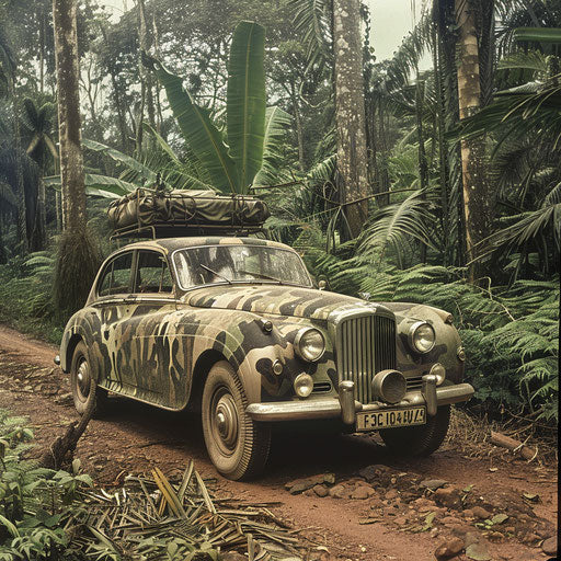 Exploring lush jungle in 1954 Bentley R Type Continental