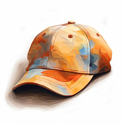 Baseball cap clipart in the style of Oil painting, on a white background