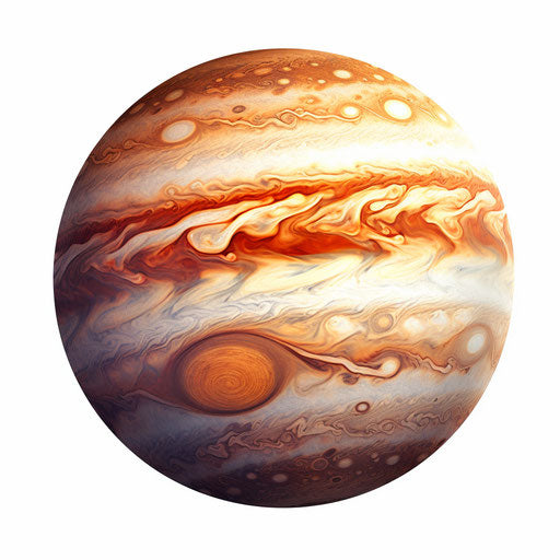 Jupiter in Chiaroscuro Art style on white background
