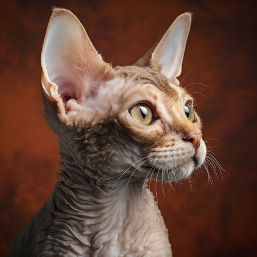 Devon rex cat in profile view