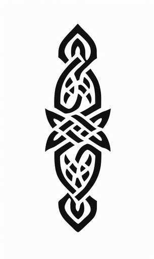 Black tribal tattoo on white background, celtic and bold