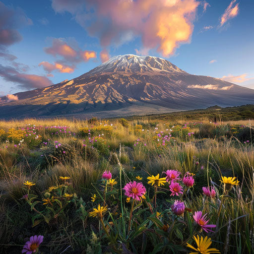 Kilimanjaro with wildflowers in the foreground