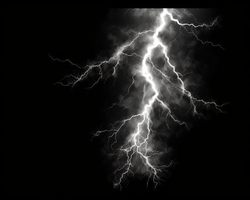 Lightning icon storm isolated on transparent background
