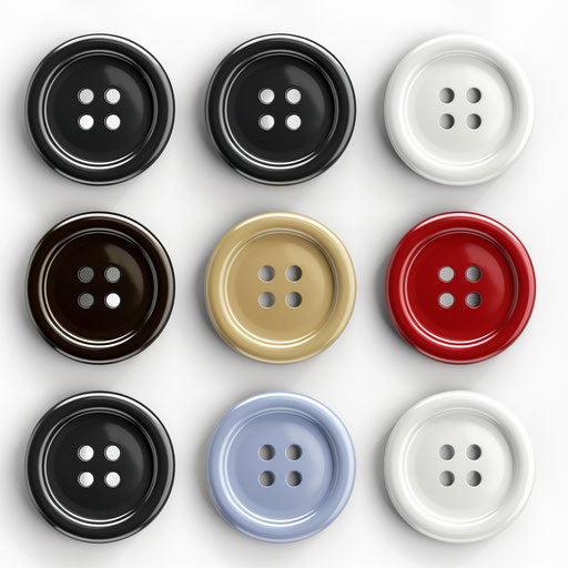 Button clipart in photo realistic style on flat white background