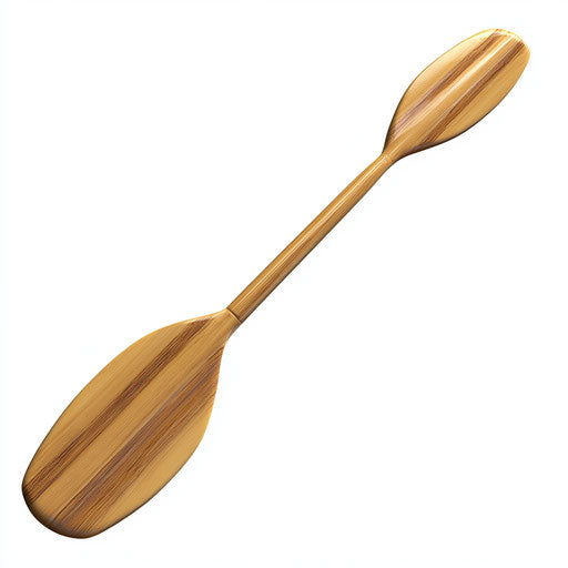 3D Canoe Paddle on flat white background, isolated clipart