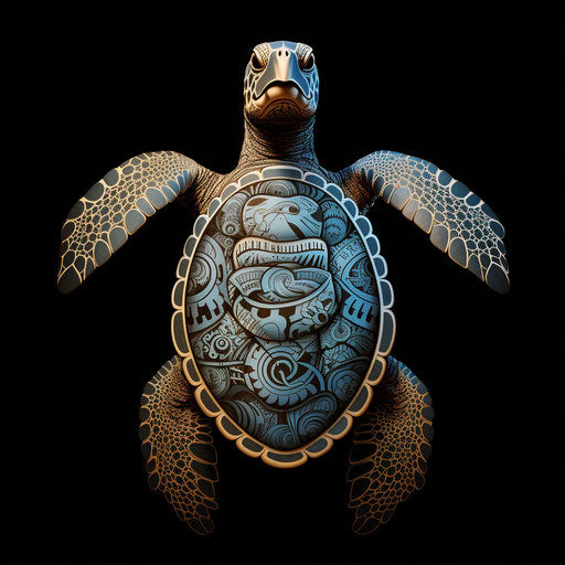 Tribal turtle pattern tattoo design, New Zealand style