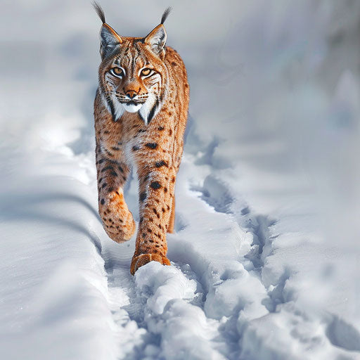 Lynx tracks in fresh snow