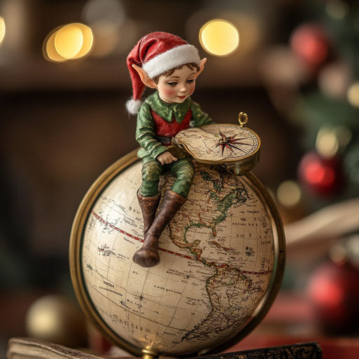 The elf plans Santa's sleigh route