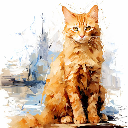 Illustration of chat in the style of Impressionistic Art, on a white background