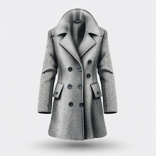 Realistic coat clipart with flat white background and shadows