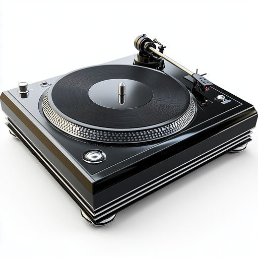 Realistic illustration of a turntable, high resolution, no background, isolated