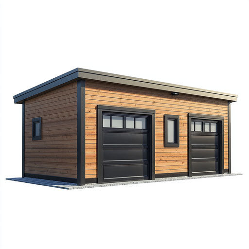 3D garage on flat white background, isolated clipart