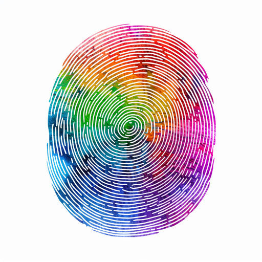 Fingerprint in Oil painting style on white background
