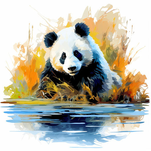 Panda Clipart in Imressive Style Illustration: 4K Vector & PNG