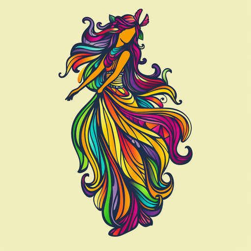 Artistic flat tattoo sketch of the goddess Venus