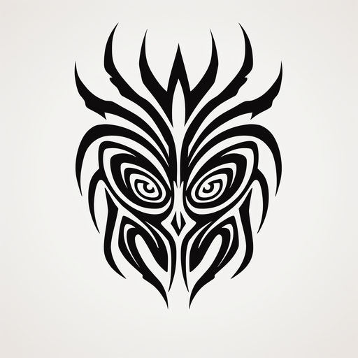 Tribal tattoo patterns in simplistic vector art style
