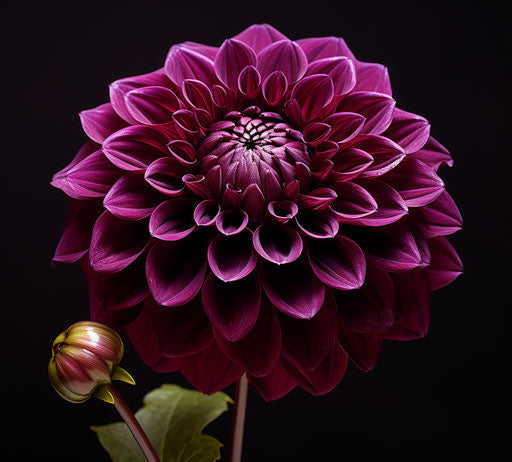 Blooming strong dahlias, dark purple style