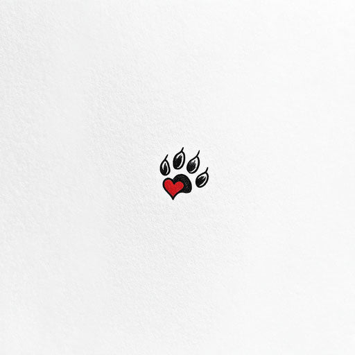 Meaningful small tattoos for females with paw print and heart