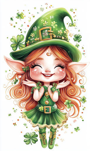St. Patrick's Day Leprechaun in clipart style on white background
