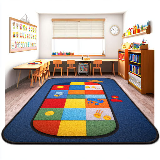 Photorealistic illustration of a classroom floor mat