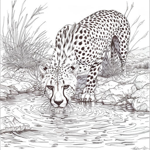 Predator drinking water from river