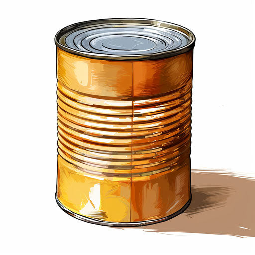 Tin clipart in the style of Oil painting, on a white background