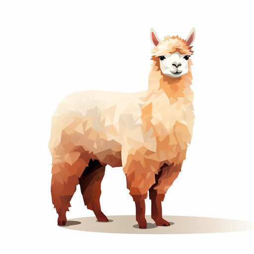 Minimalist style alpaca clipart on white background