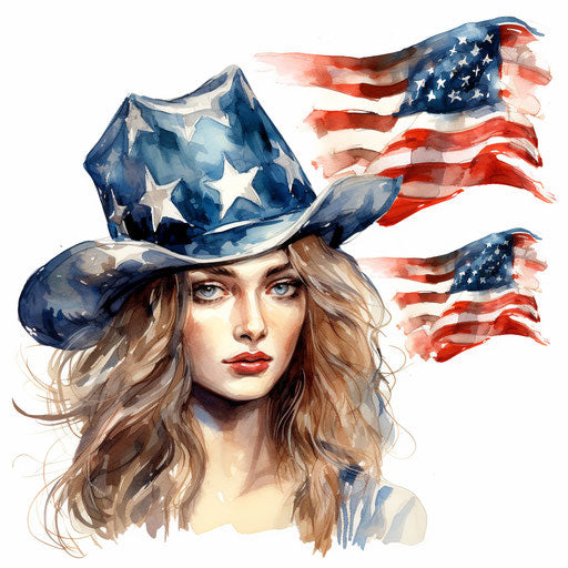 4th of july clipart images in the style of Oil painting, on a white background