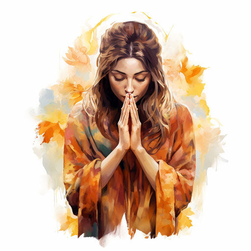 Namaste clipart in the style of Oil painting