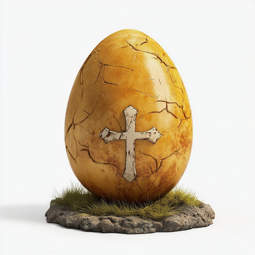 3D religious easter on flat white background, isolated clipart