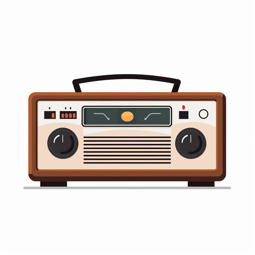 Minimalist style radio clipart, on a white background