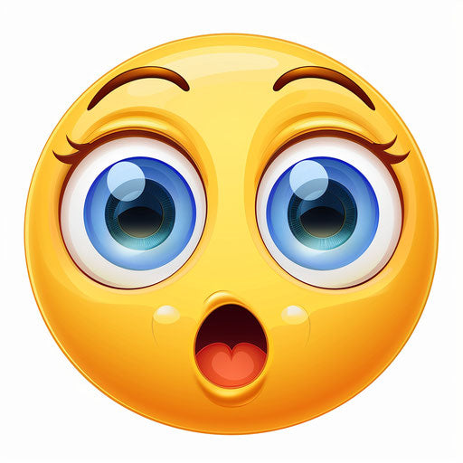 Surprised and curious expression on white background