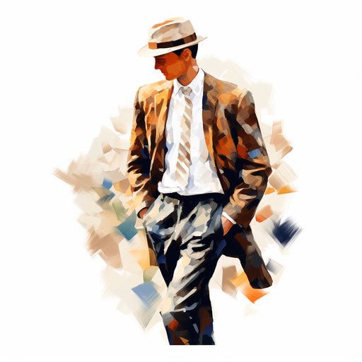 Character clipart in the style of Impressionistic Art, on white background