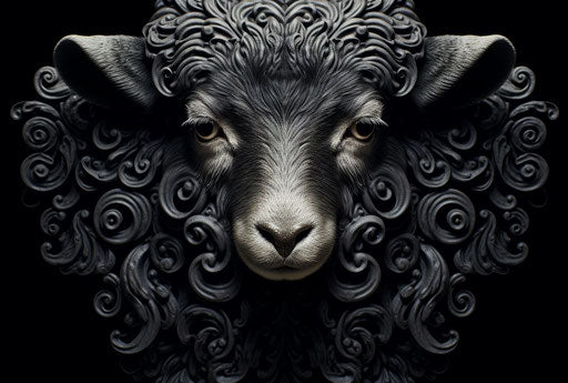 Black sheep with hair pattern