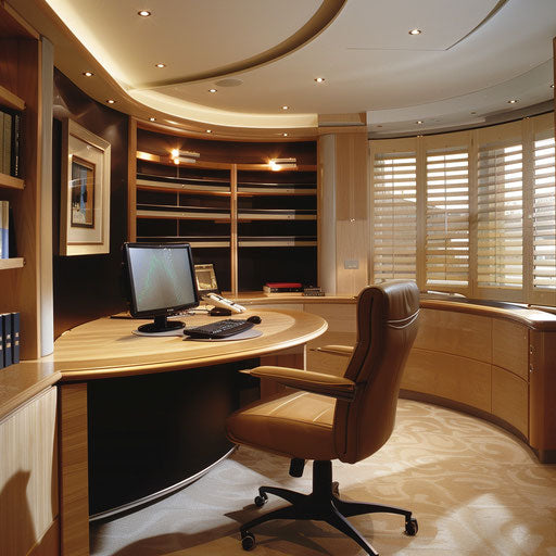 Home office with conferencing area and round table