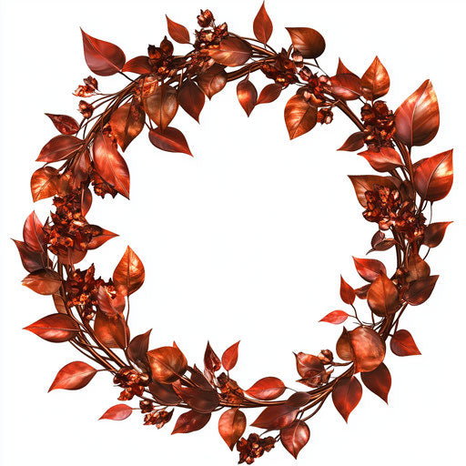 Realistic clipart of an Autumn Wreath, high resolution, isolated