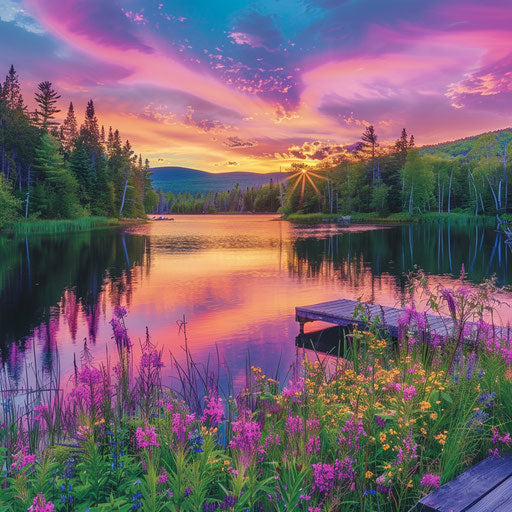 Sunset over Maine's landscape