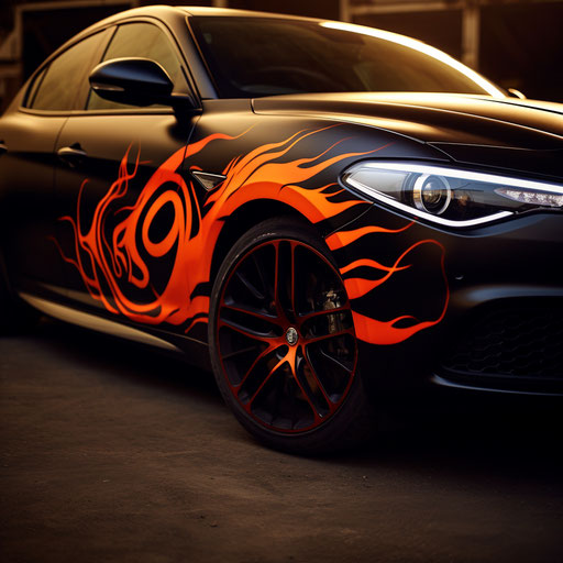 Classic flame decal Alfa Romeo Giulia Quadrifoglio